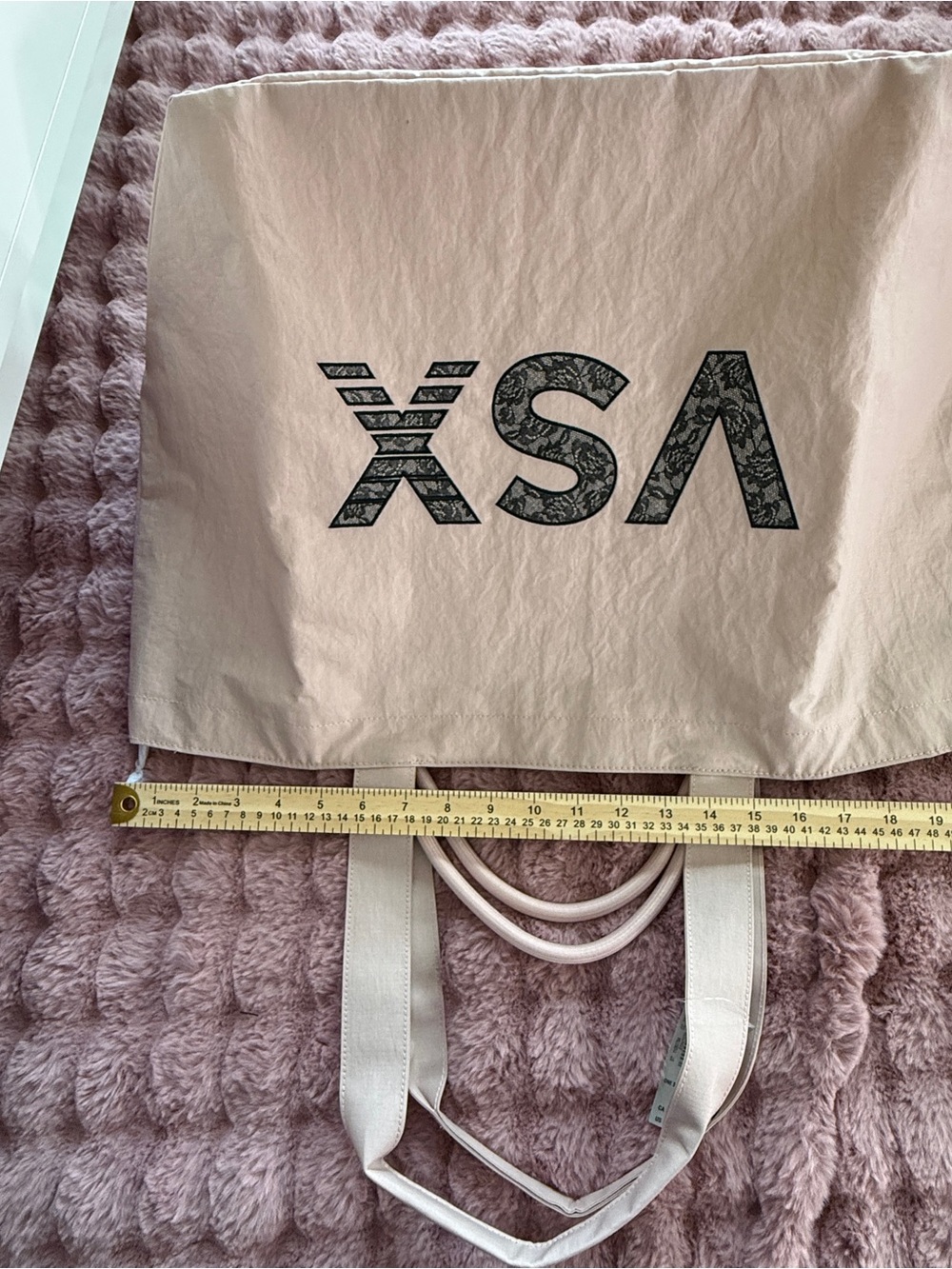Victoria's Secret VSX Large Light Pink Logo Tote Bag Gym Travel Weekender - Picture 9 of 11